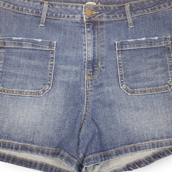 OLD Navy High Waist Medium Wash Denim Shorts Plus Size 16 - Picture 3 of 5